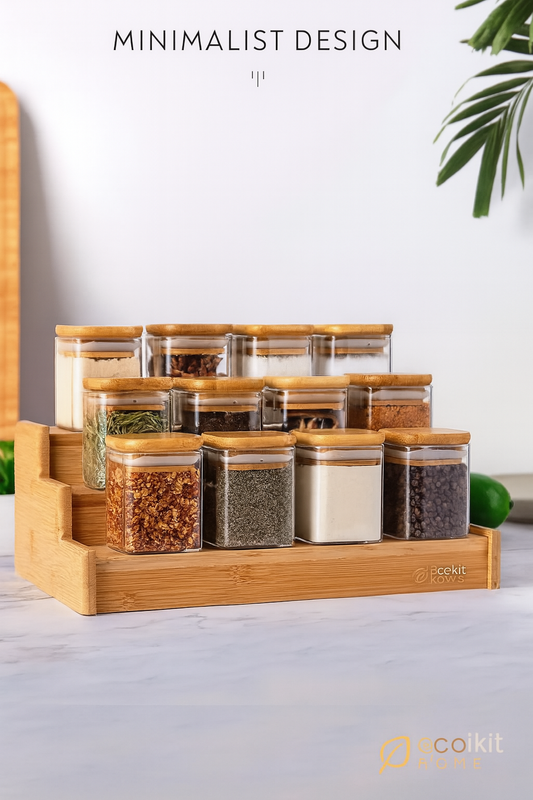 Bocaux Hermétiques en Verre & Bambou – Organisation Éco-Design
