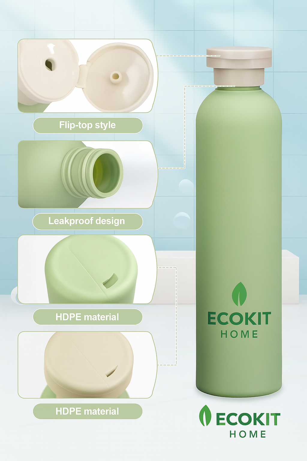 Flacon Rechargeable 250 ml – Bouchon Flip-Top Écologique
