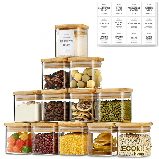 Bocaux Hermétiques en Verre & Bambou – Organisation Éco-Design