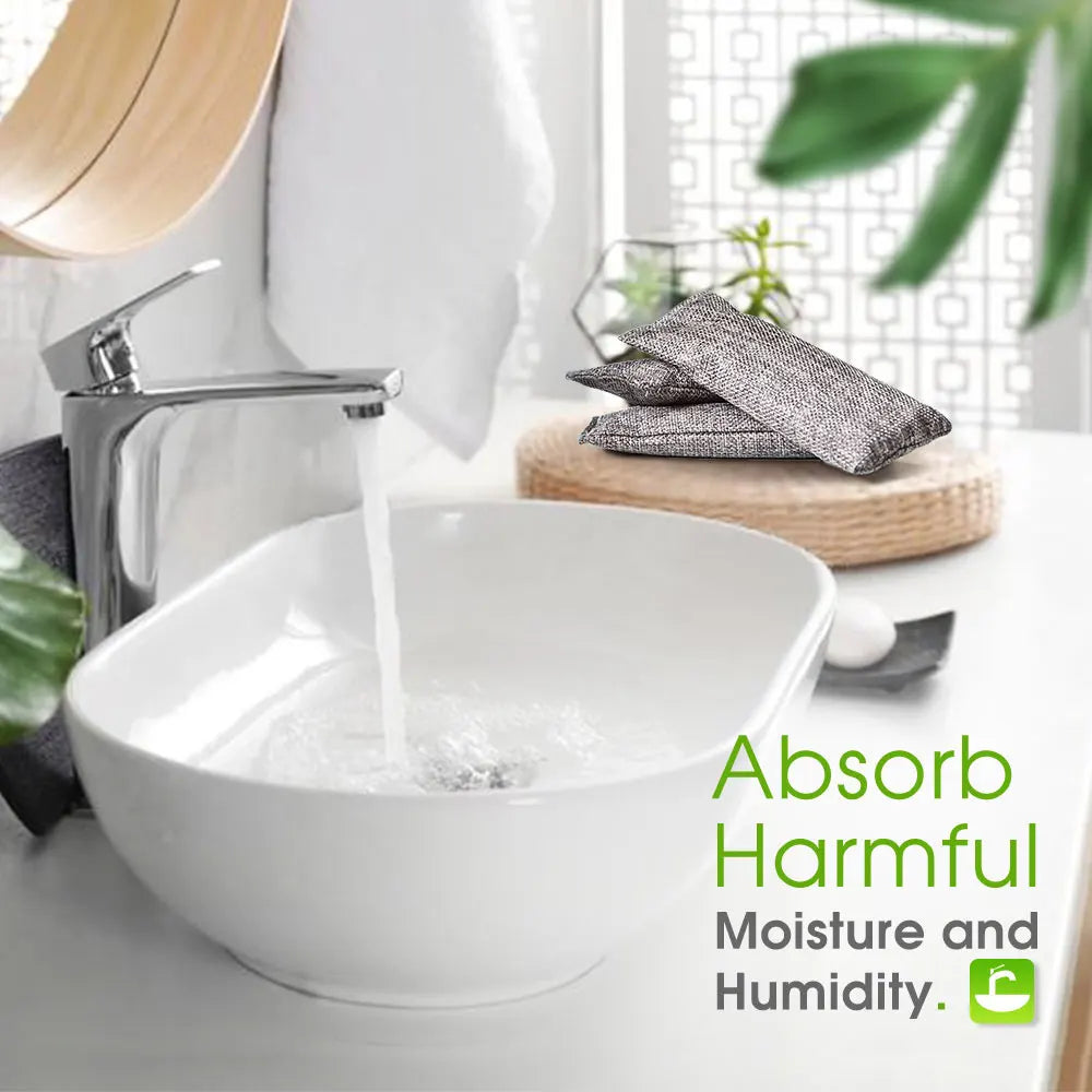 10pcs Natural Bamboo Charcoal Bags Air Purifying Activated Charcoal Odor Absorber Moisture Odor Eliminator for Car Closet Shoes